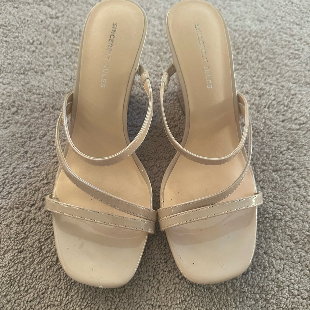 Sincerely Jules Beige Strappy Heels